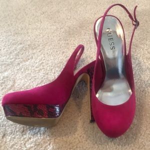 Guess Pink Platform Heels